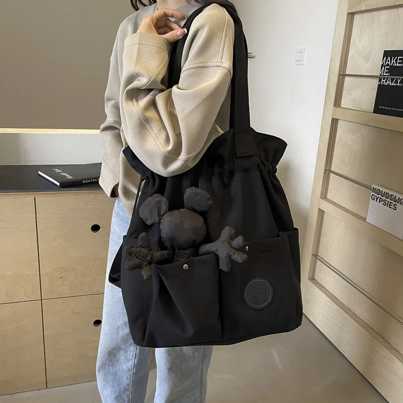 Yalu Nylon Backpack Regular Unisex Black-5