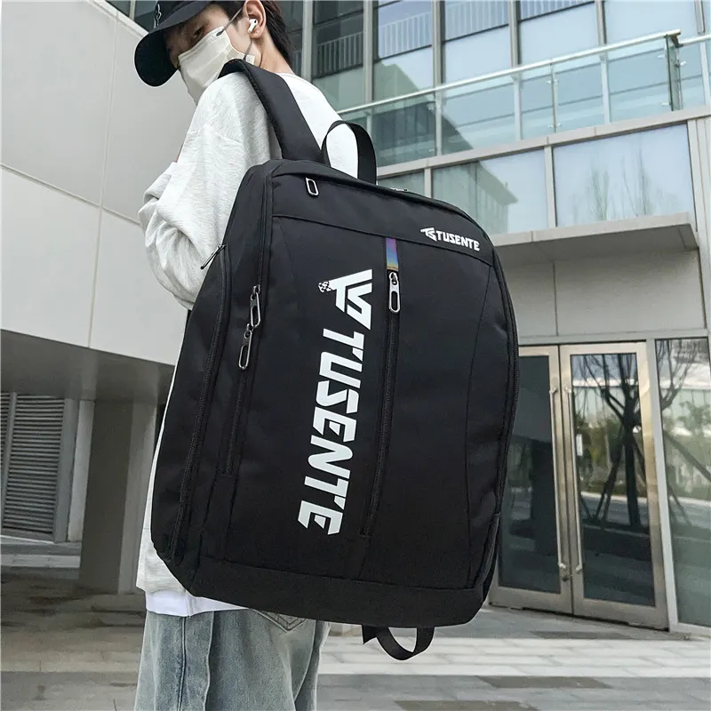 Yalu Nylon Backpack Regular Unisex Light Gray/Dark Gray/Black/Red-15