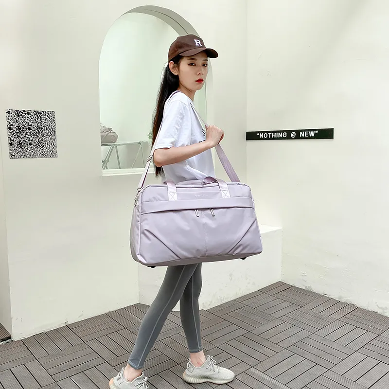 Yalu Nylon Travel Bag Unisex Black/Pink/Sky Blue/Light Purple-8