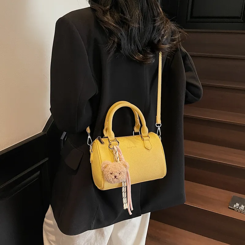 Yalu PU Cylinder Bag Crossbody One Shoulder Handbag Women's Multicolor-15