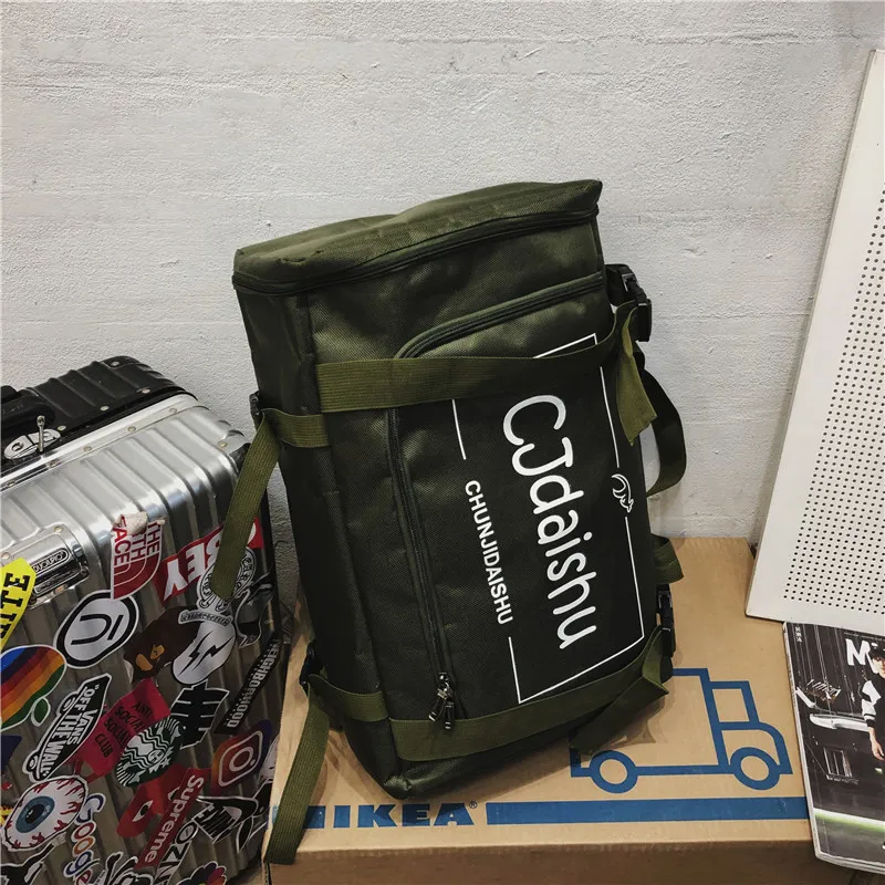 Yalu Nylon Backpack Regular Unisex Black/Silver/Red/Army Green-20