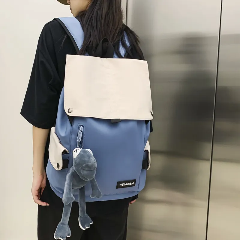 Yalu Nylon Backpack Unisex Black/White/Black & White/Blue & White-2