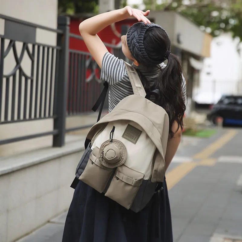 Yalu Nylon Backpack Unisex Multicolor-14