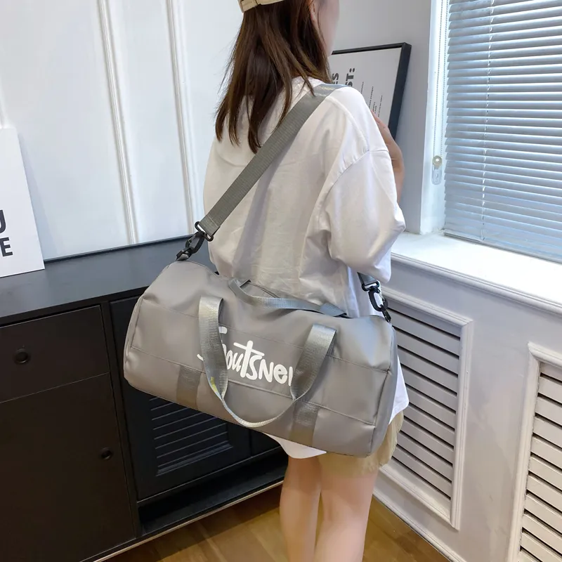 Yalu Nylon Shoulder Bag Unisex Black/Gray/Purple/Green/Pink/Burgundy-5