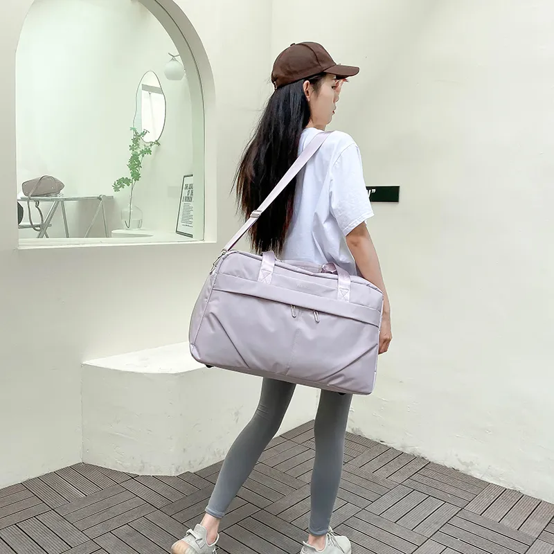Yalu Nylon Travel Bag Unisex Black/Pink/Sky Blue/Light Purple-9