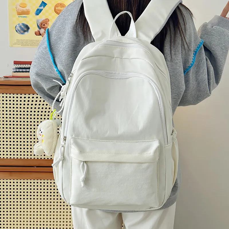 Yalu Nylon Backpack Unisex Black/White/Yellow/Green/Light Blue-2