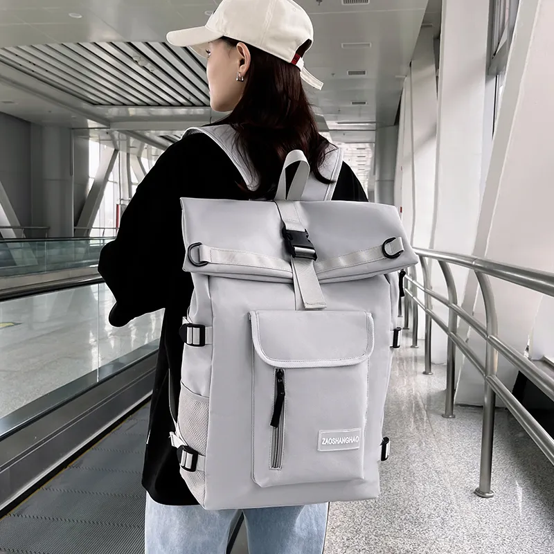 Yalu Nylon Backpack Regular Unisex Black/Gray-7