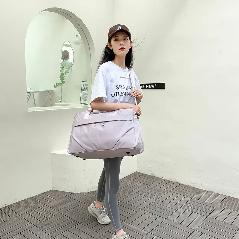 Yalu Nylon Travel Bag Unisex Black/Pink/Sky Blue/Light Purple-10
