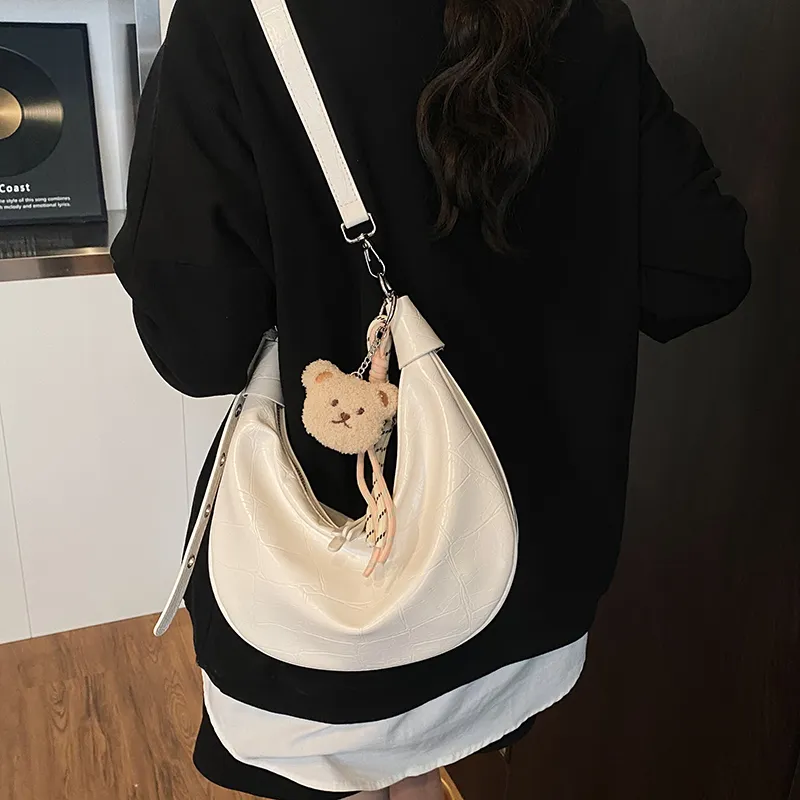 Yalu PU Crossbody Bag, Shoulder Bag Women's Ecru/Black/Yellow-1