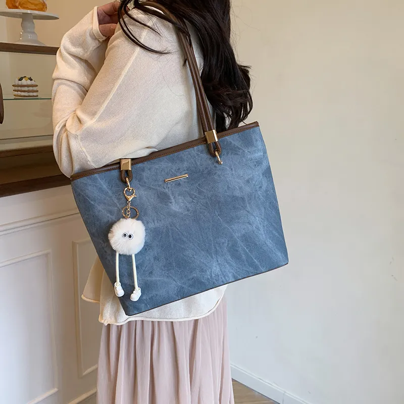 Yalu PU Shoulder Bag Regular Women's Dark Tea/Ecru/Blue/Pink-7