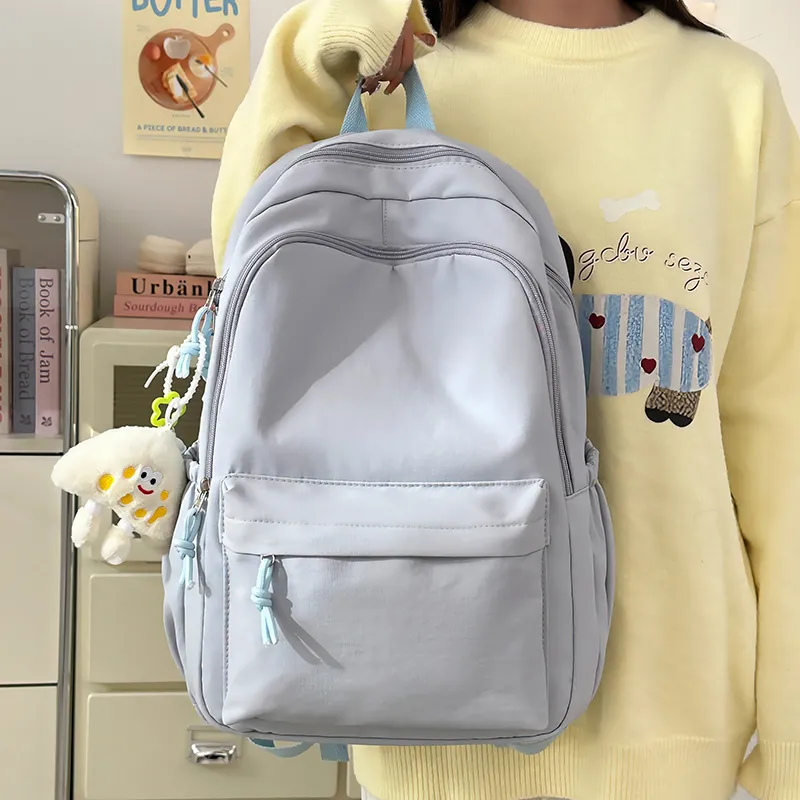 Yalu Nylon Backpack Unisex Black/White/Yellow/Green/Light Blue-26