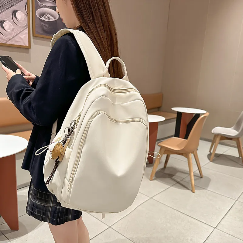 Yalu Nylon Backpack Regular Unisex White/Black/Purple/Green/Blue-3