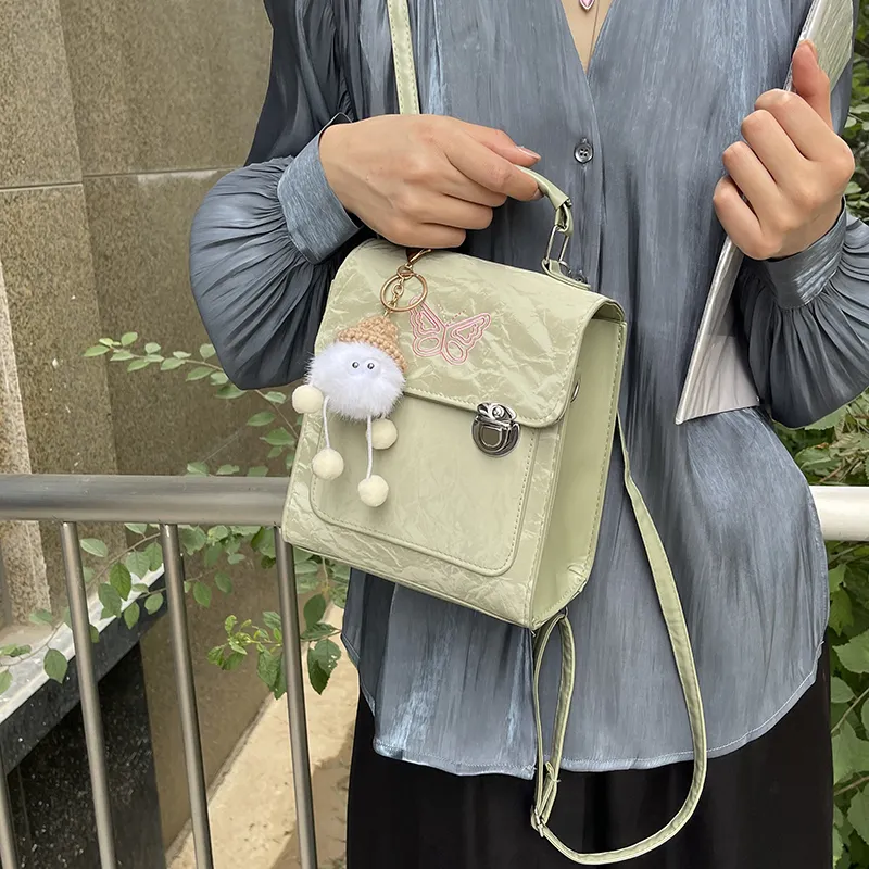 Yalu PU Backpack Women's Pink/Silver/Green/White/Black-17