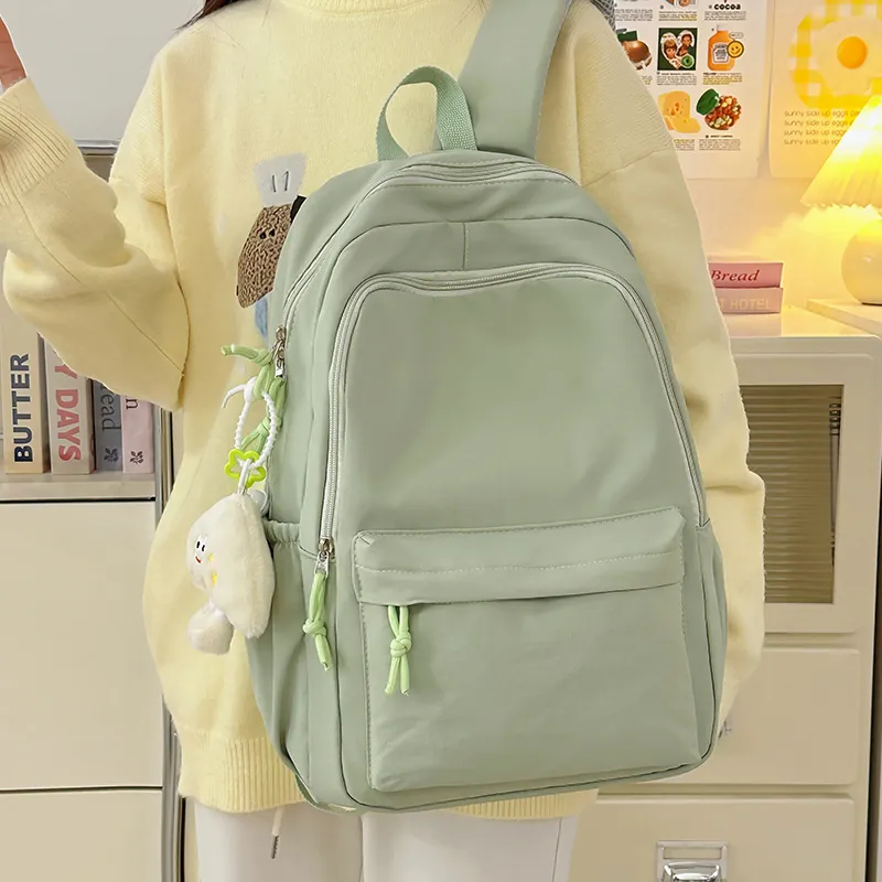 Yalu Nylon Backpack Unisex Black/White/Yellow/Green/Light Blue-19