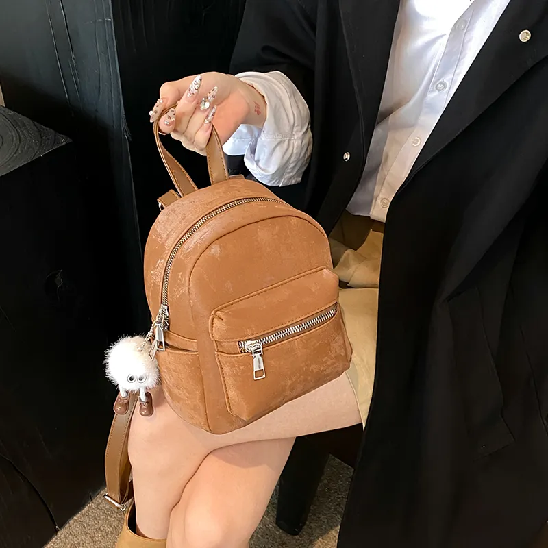 Yalu PU Backpack Women's White/Silver/Black/Pink/Coffee-27