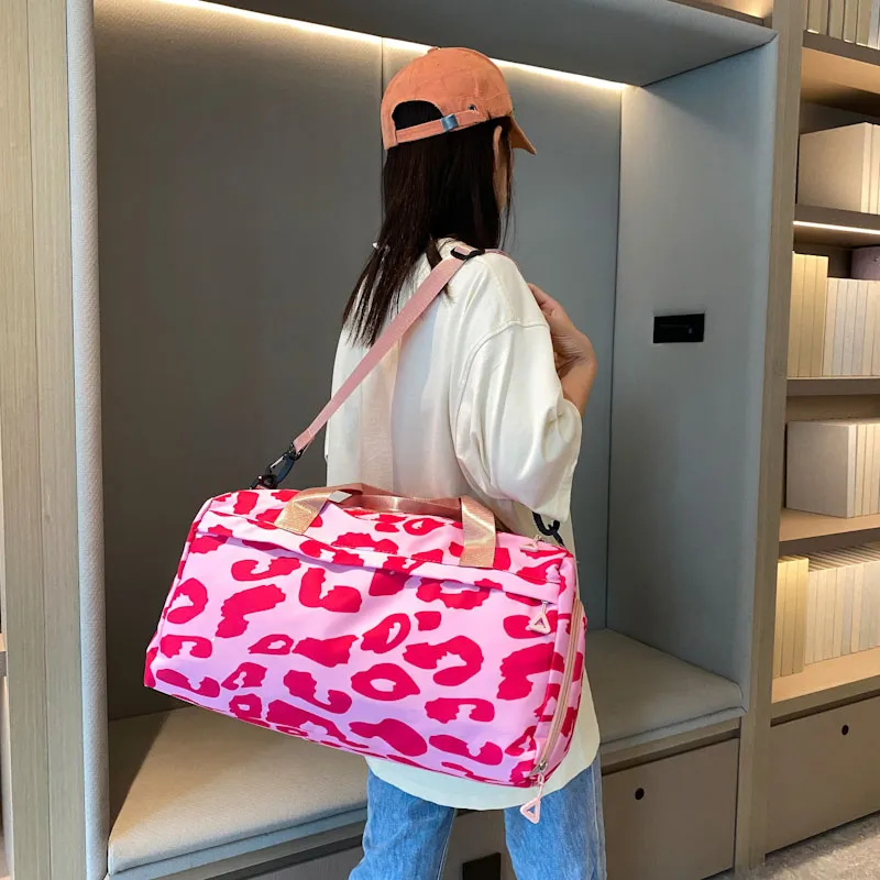 Yalu Nylon Travel Bag Unisex Black/White/Pink/Orange/Khaki-14