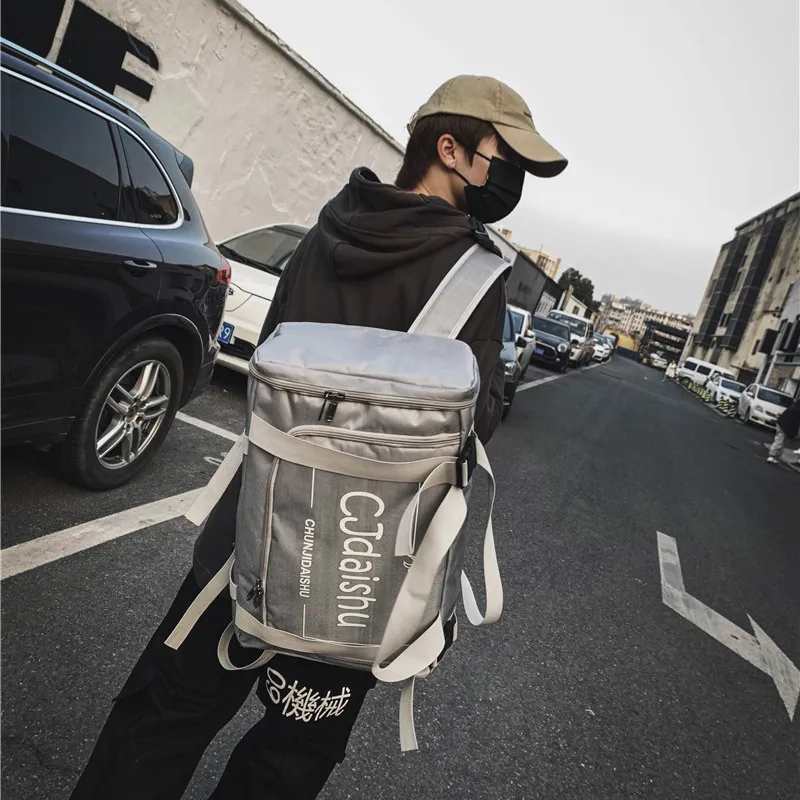 Yalu Nylon Backpack Regular Unisex Black/Silver/Red/Army Green-10