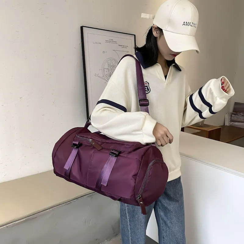 Yalu Nylon Travel Bag Unisex Black/Blue/Green/Purple/Pink-16