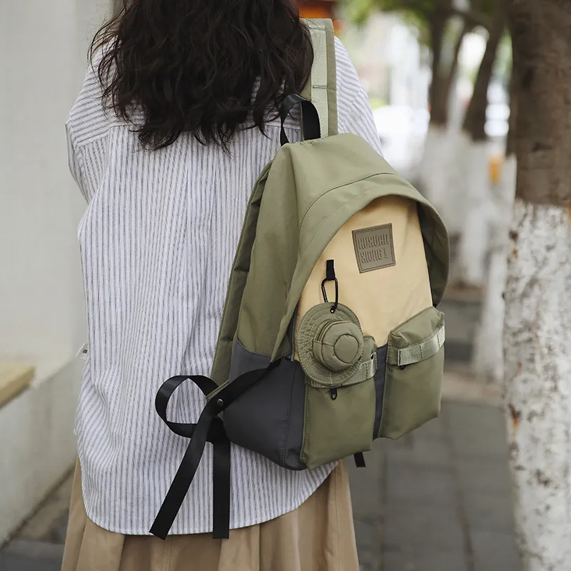 Yalu Nylon Backpack Unisex Multicolor-16