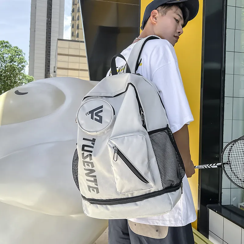 Yalu Nylon Backpack Regular Unisex Light Gray/Dark Gray/Black/Red-5