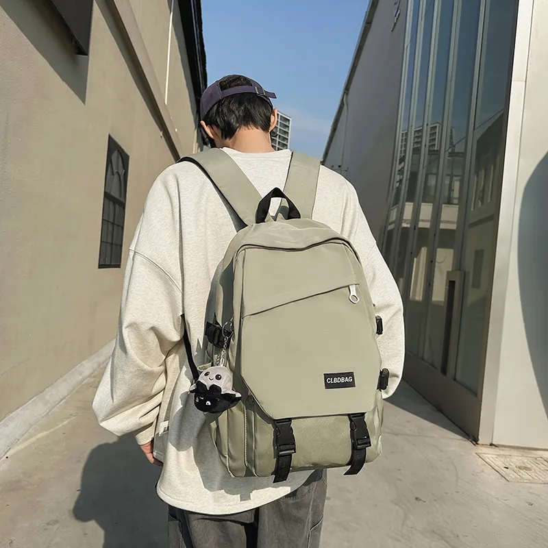 Yalu Nylon Backpack Unisex Gray/Black/Khaki/Green-16