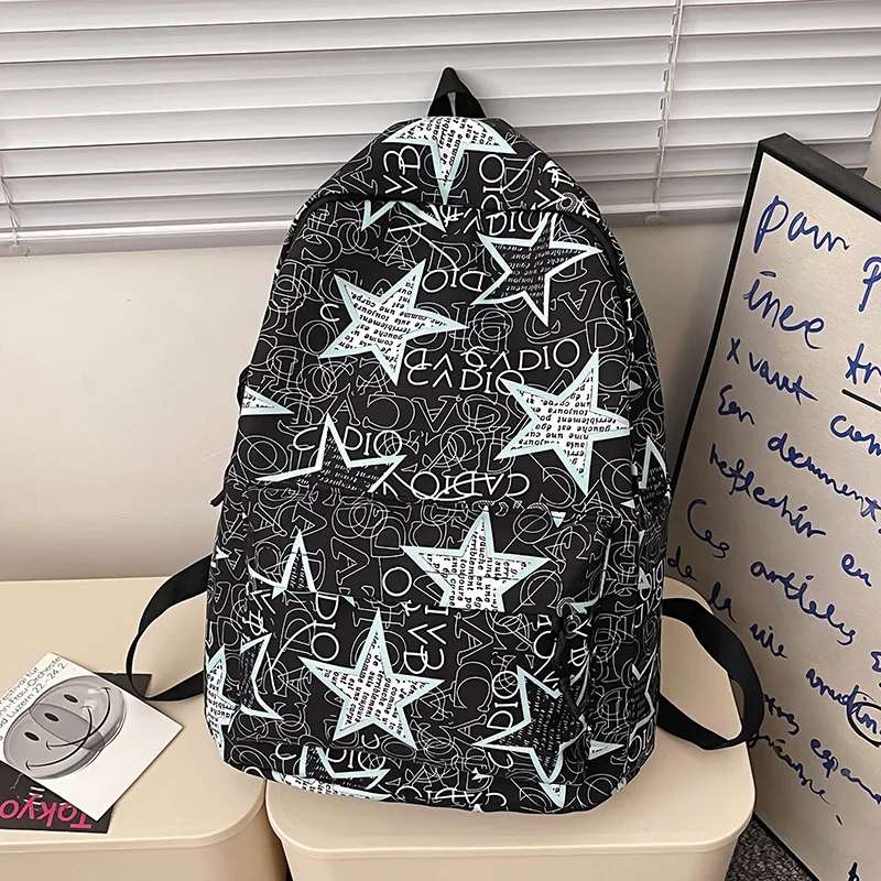 Yalu Nylon Backpack Unisex Black Gray/Black Yellow/Black Blue/Black Green/White/Khaki-8