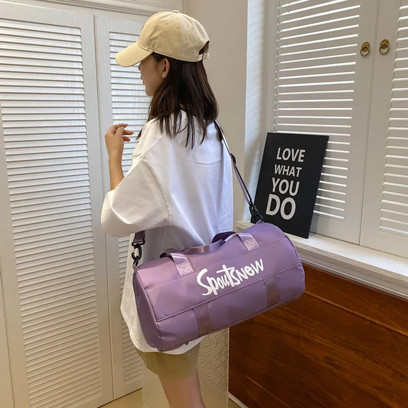 Yalu Nylon Shoulder Bag Unisex Black/Gray/Purple/Green/Pink/Burgundy-25