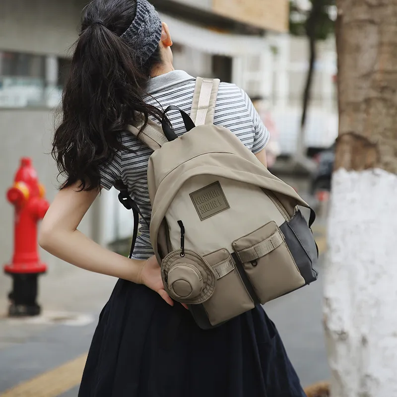 Yalu Nylon Backpack Unisex Multicolor-13