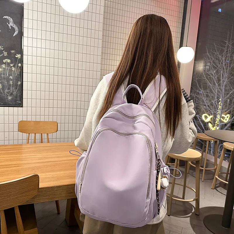 Yalu Nylon Backpack Regular Unisex White/Black/Purple/Green/Blue-13