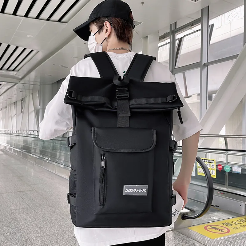 Yalu Nylon Backpack Regular Unisex Black/Gray-5