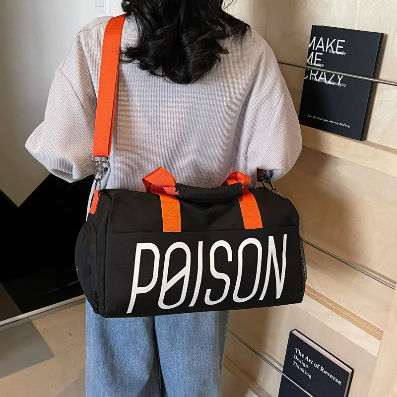 Yalu Nylon One Shoulder Travel Bag Unisex Gray/Black/Green/Pink-10