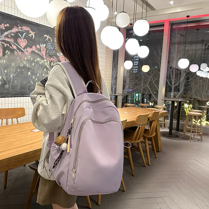 Yalu Nylon Backpack Regular Unisex White/Black/Purple/Green/Blue-11
