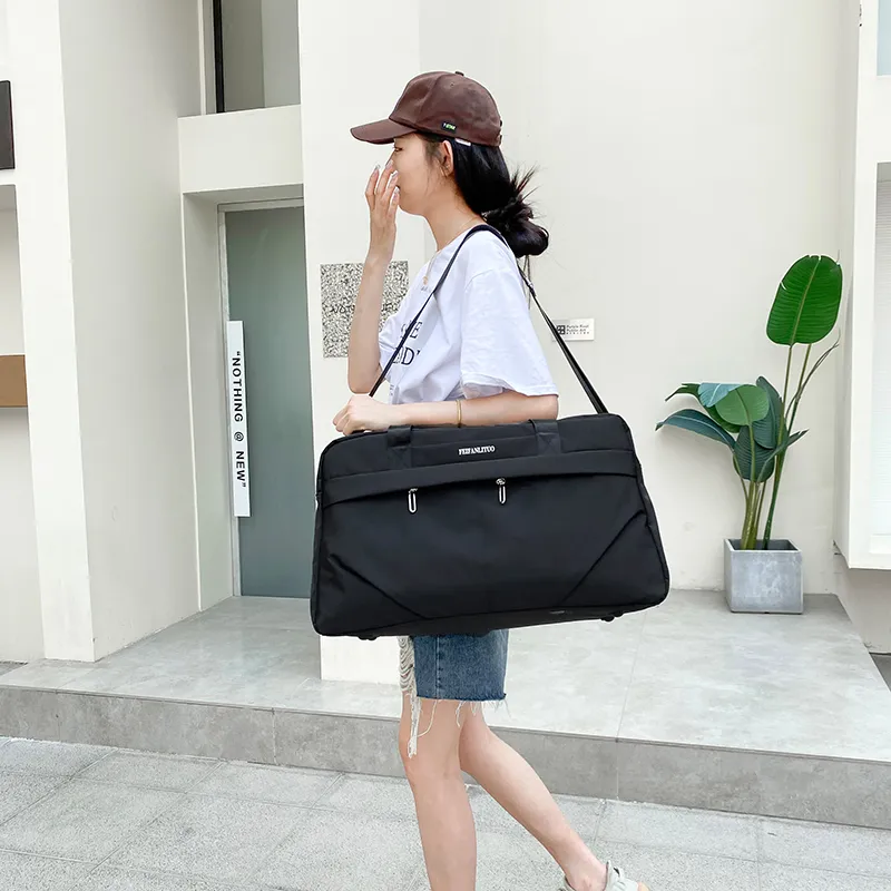 Yalu Nylon Travel Bag Unisex Black/Pink/Sky Blue/Light Purple-21