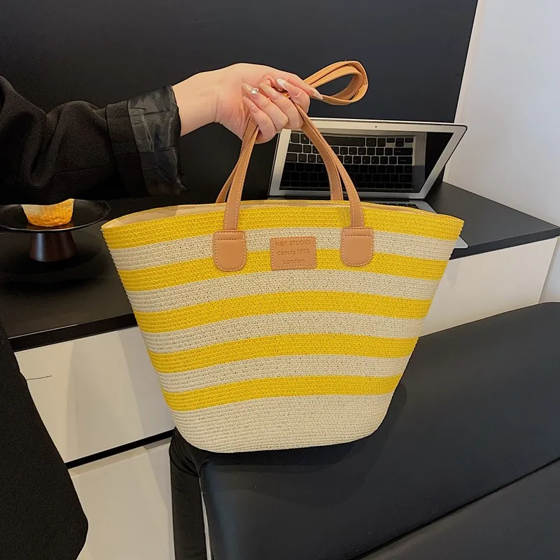 Yalu Straw Woven Shoulder Bag Women's Multicolor-3