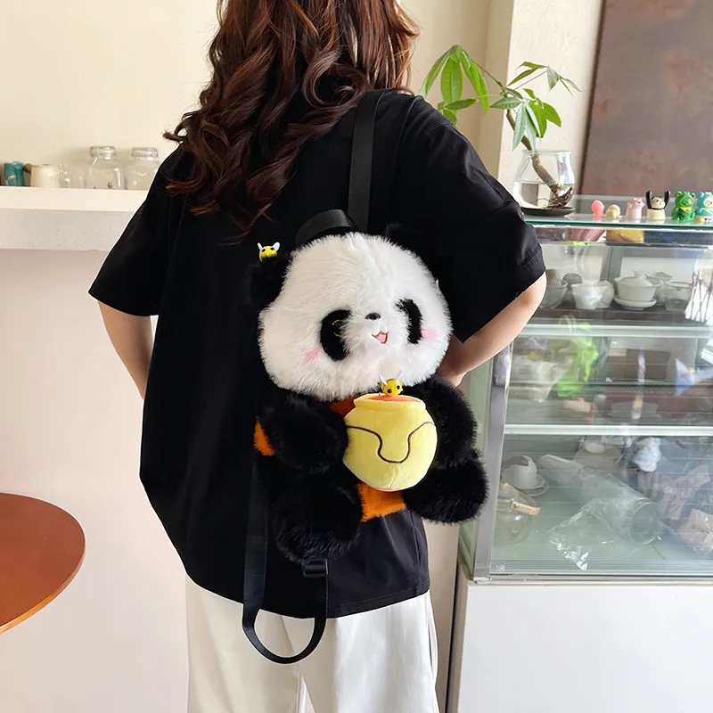 Yalu Nylon Backpack Regular Women's Black Orange-4
