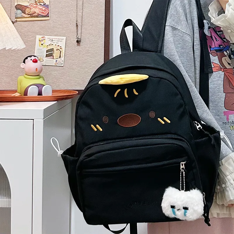 Yalu Nylon Backpack Regular Unisex White/Black/Yellow-8