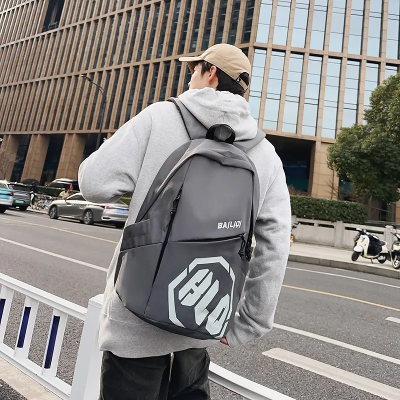 Yalu Nylon Backpack Unisex Gray/Black/Khaki/Green/Blue-25