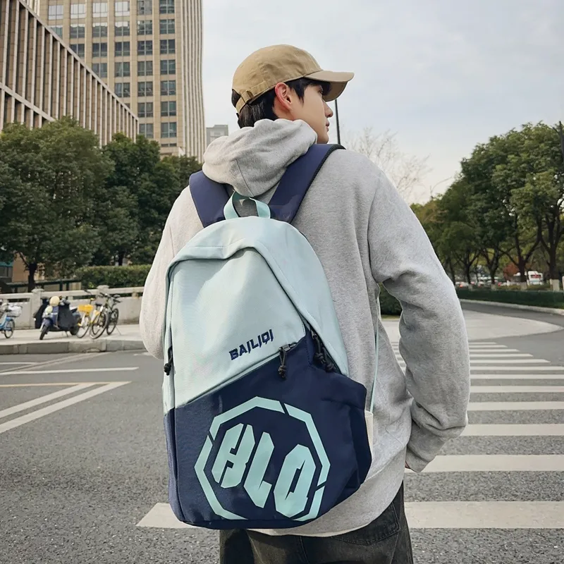 Yalu Nylon Backpack Unisex Gray/Black/Khaki/Green/Blue-17