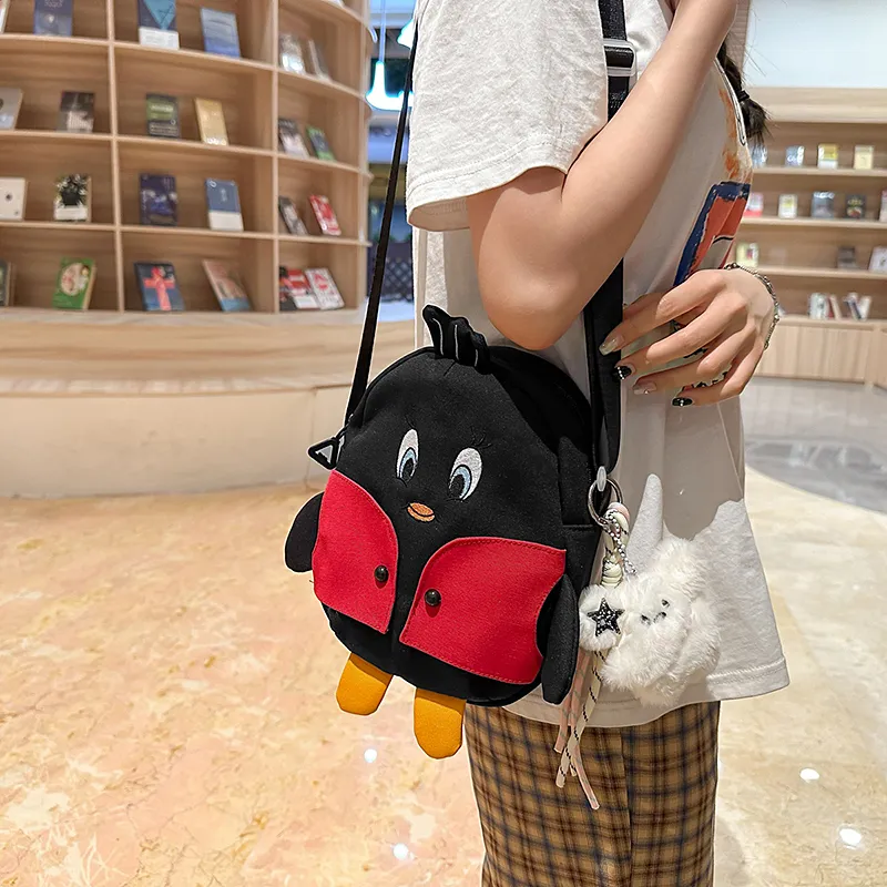 Yalu Nylon Shoulder Bag Unisex Black/White/Yellow-1