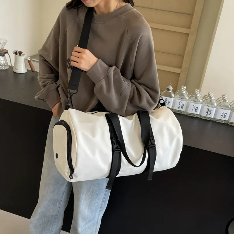 Yalu Nylon Travel Bag Unisex Black/white/dark Gray/light Gray-10