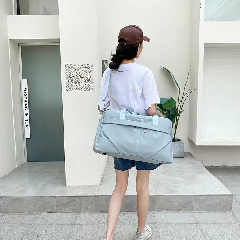 Yalu Nylon Travel Bag Unisex Black/Pink/Sky Blue/Light Purple-16
