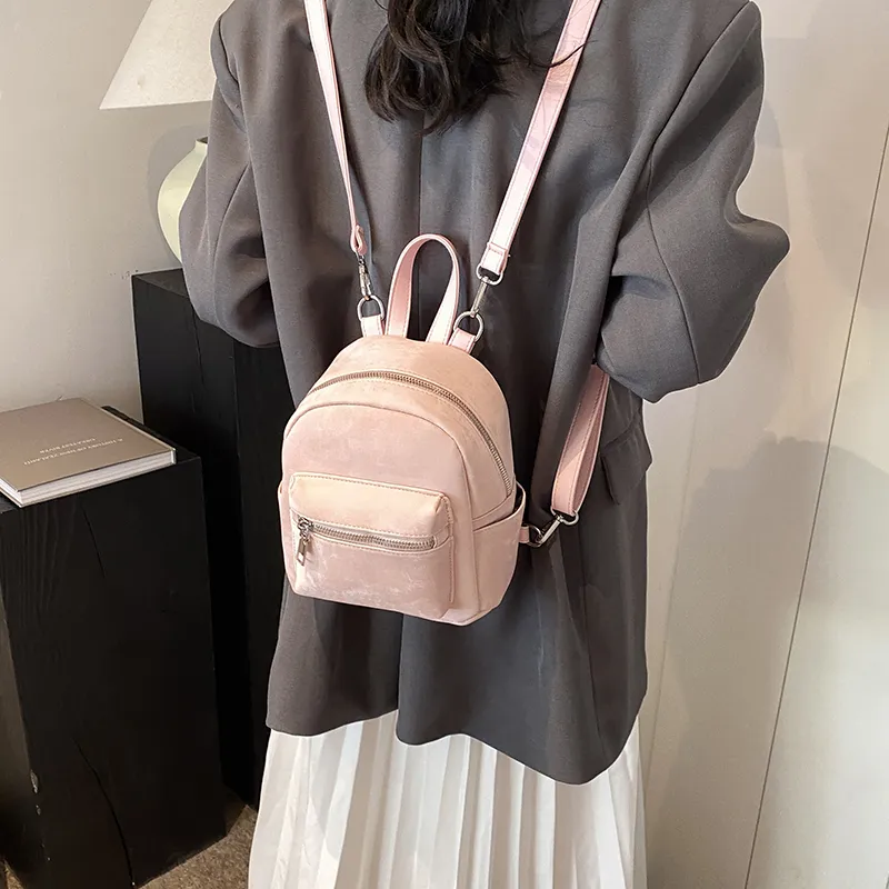Yalu PU Backpack Women's White/Silver/Black/Pink/Coffee-1