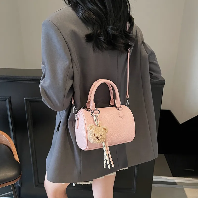 Yalu PU Cylinder Bag Crossbody One Shoulder Handbag Women's Multicolor-21