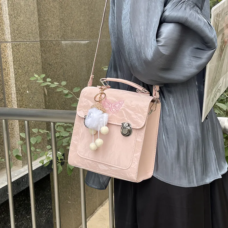 Yalu PU Backpack Women's Pink/Silver/Green/White/Black-5