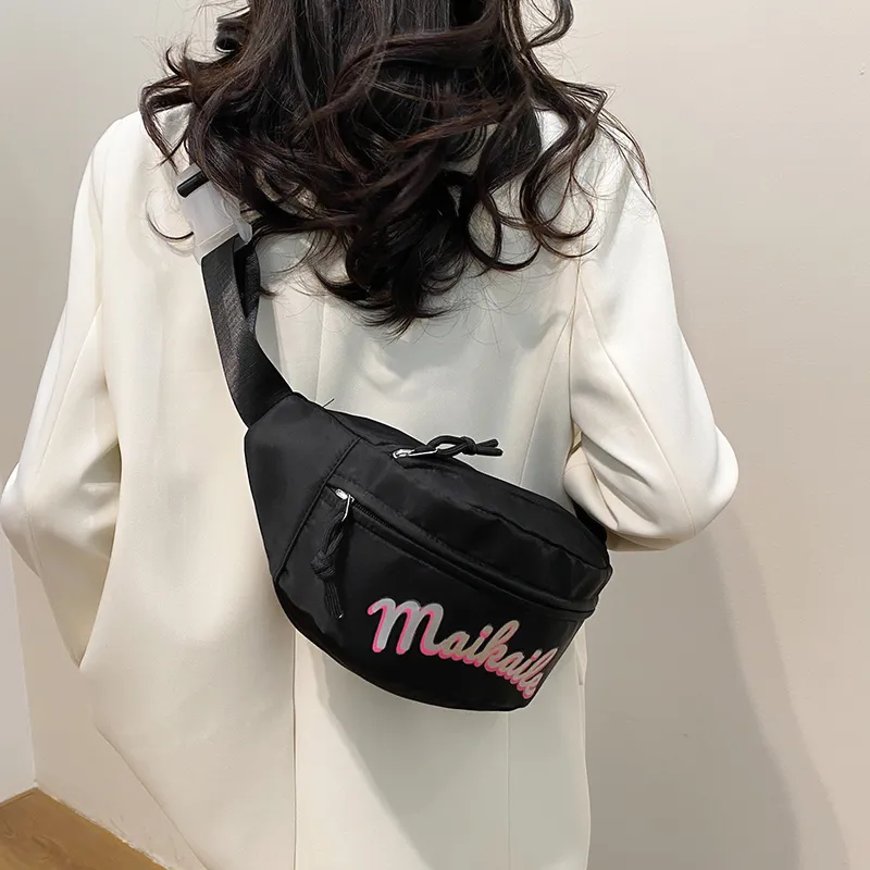 Yalu Nylon Sling Bag, Crossbody Bag, Fanny Pack Unisex White/Black/Red/Pink-10