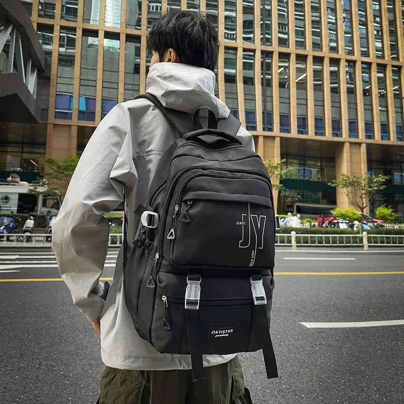 Yalu Nylon Backpack Unisex White/Gray/Black/Khaki/Blue-13