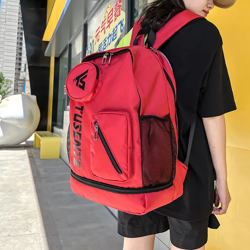 Yalu Nylon Backpack Regular Unisex Light Gray/Dark Gray/Black/Red-19