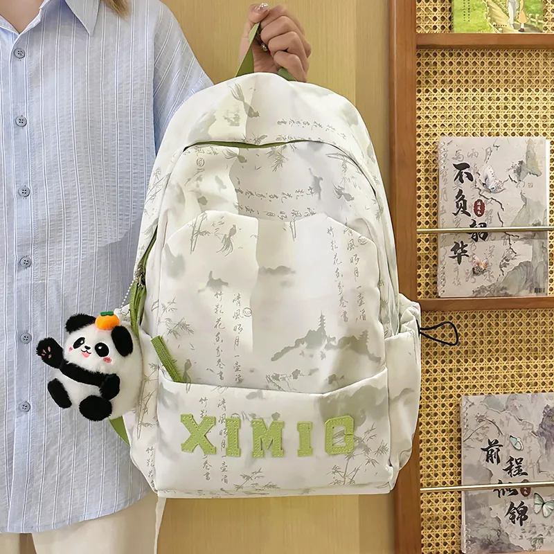 Yalu Nylon Backpack Unisex Black/Green/Blue/Pink-23