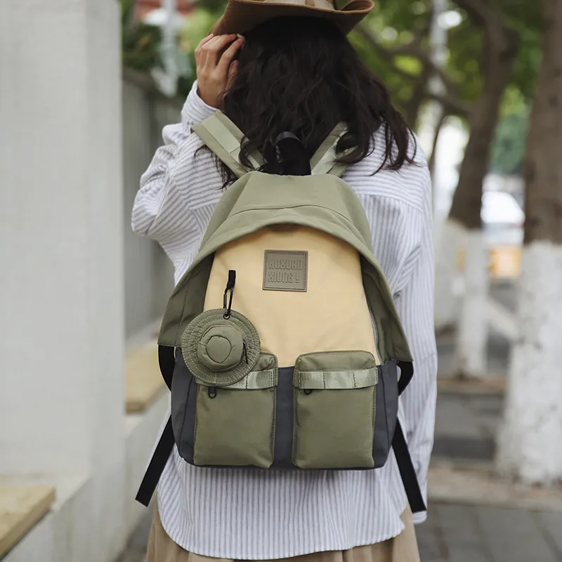 Yalu Nylon Backpack Unisex Multicolor-17