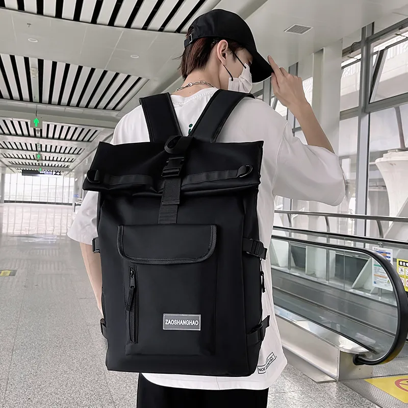 Yalu Nylon Backpack Regular Unisex Black/Gray-4